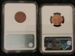 NGC 1945-S Wheat cent in MS-66 RED and…..