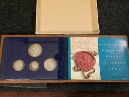 Four Coin Vienna Austria Proof Silver Set