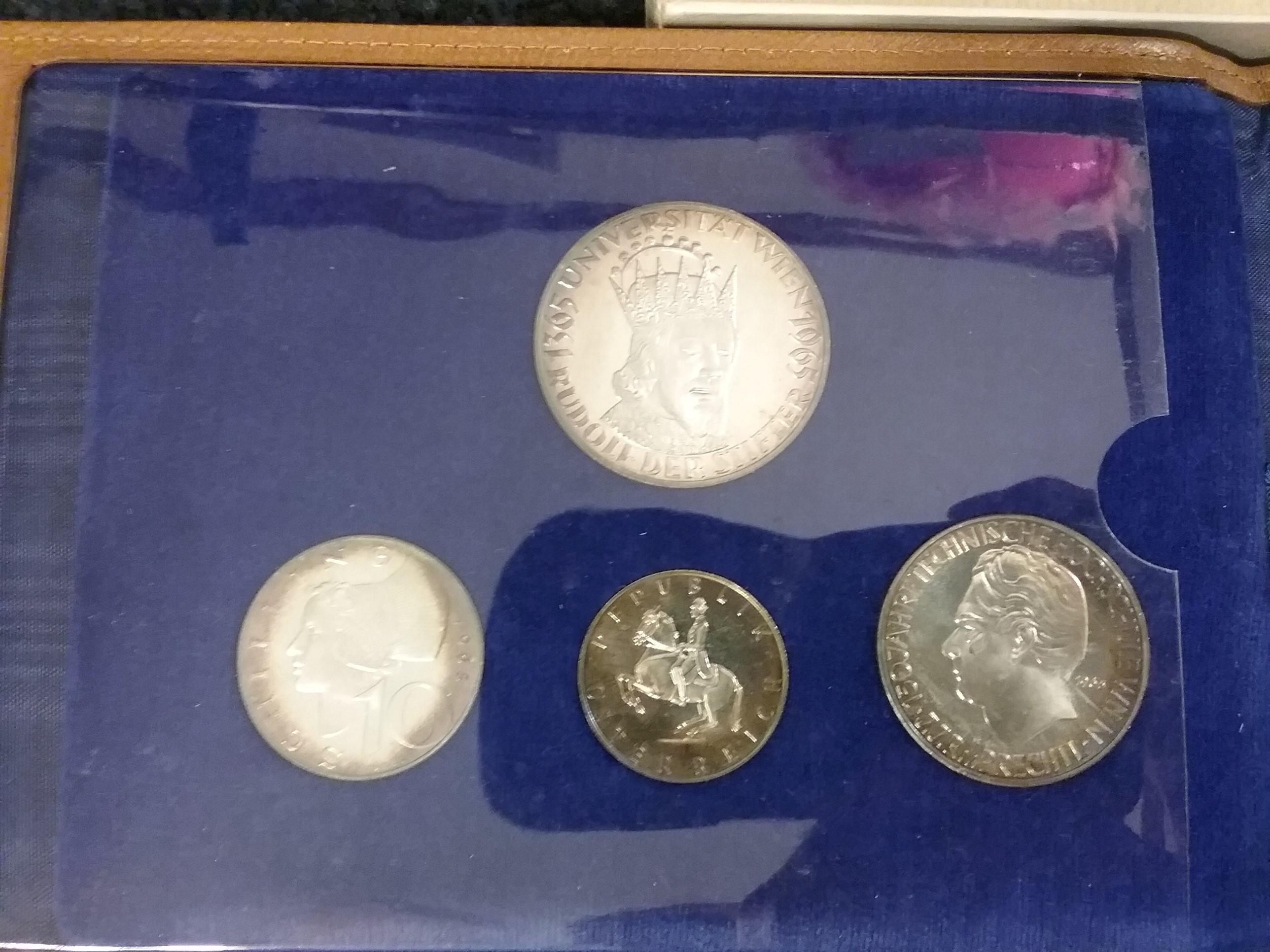 Four Coin Vienna Austria Proof Silver Set