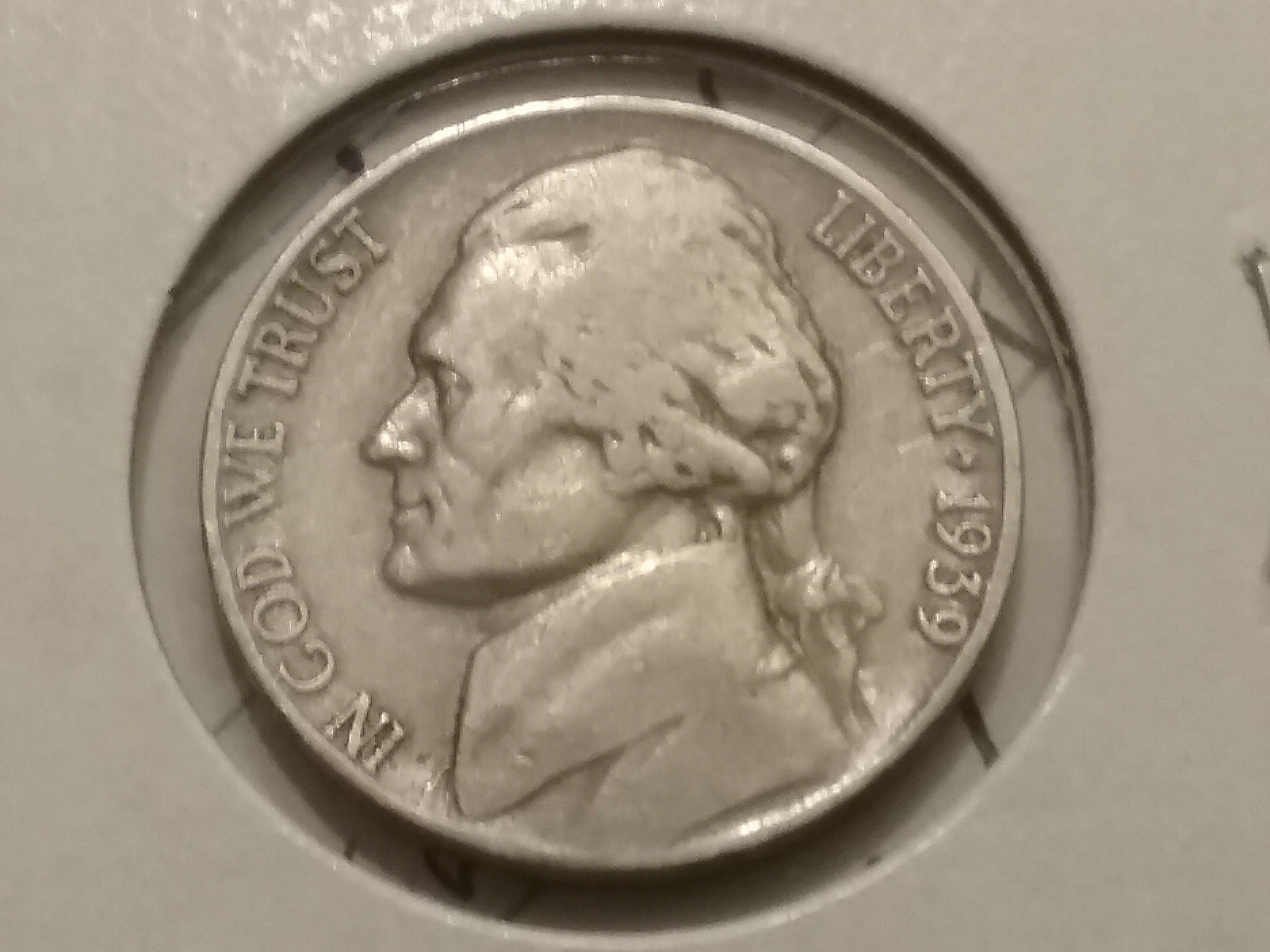 KEY Variety Coin 1939 Double Die Reverse Jefferson Nickel