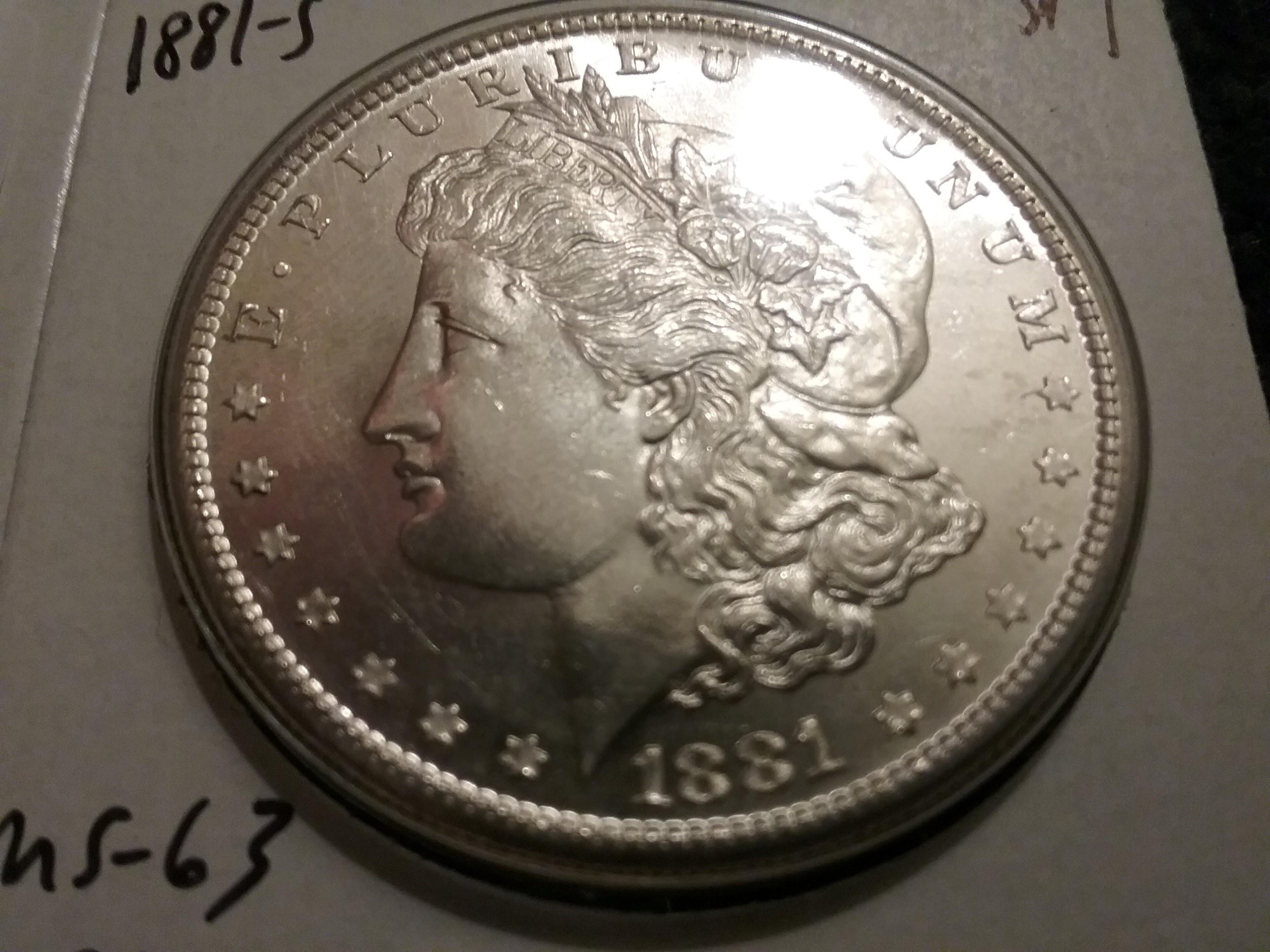 1881-S Morgan Dollar in MS-63 Prooflike