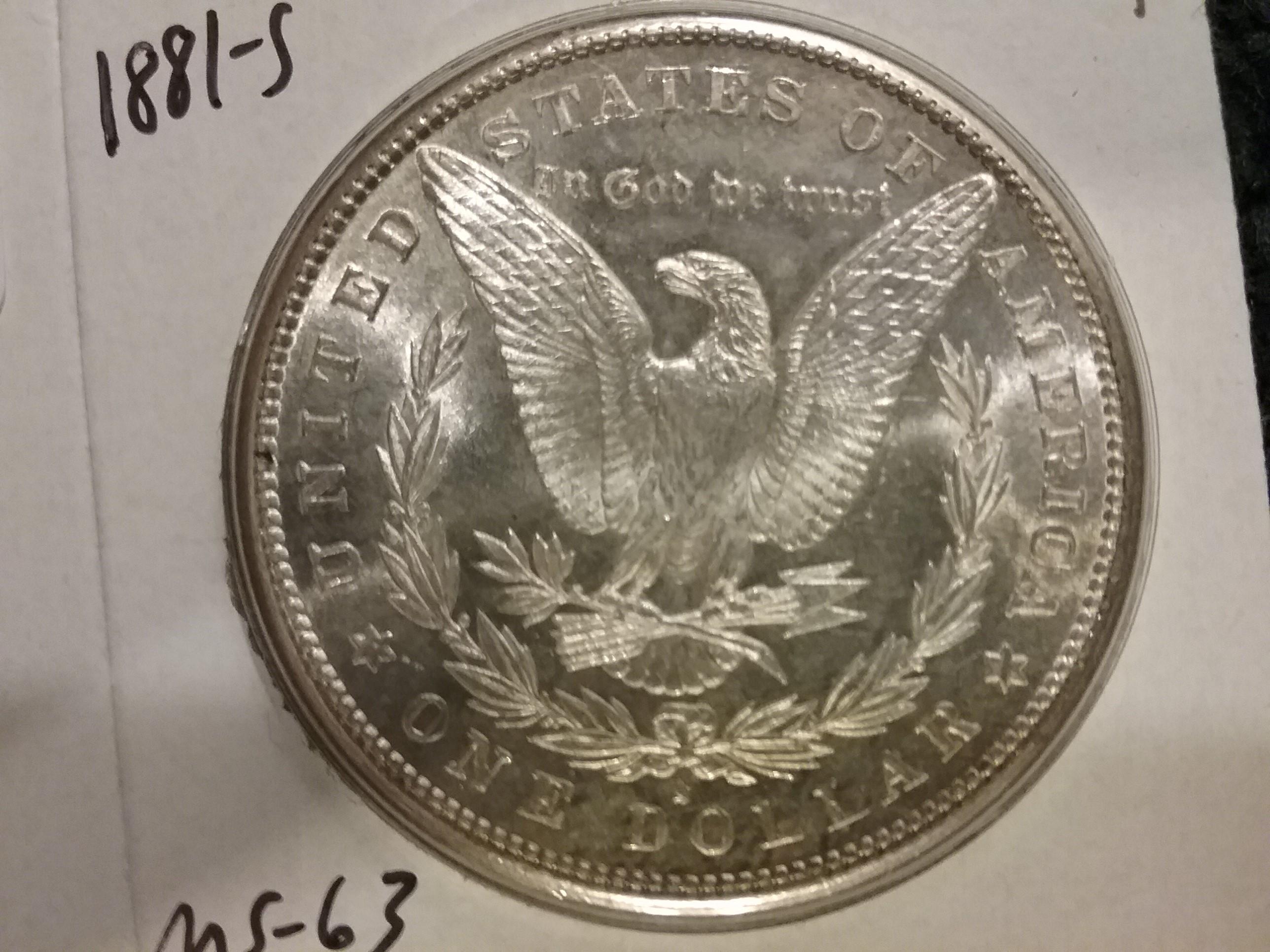 1881-S Morgan Dollar in MS-63 Prooflike