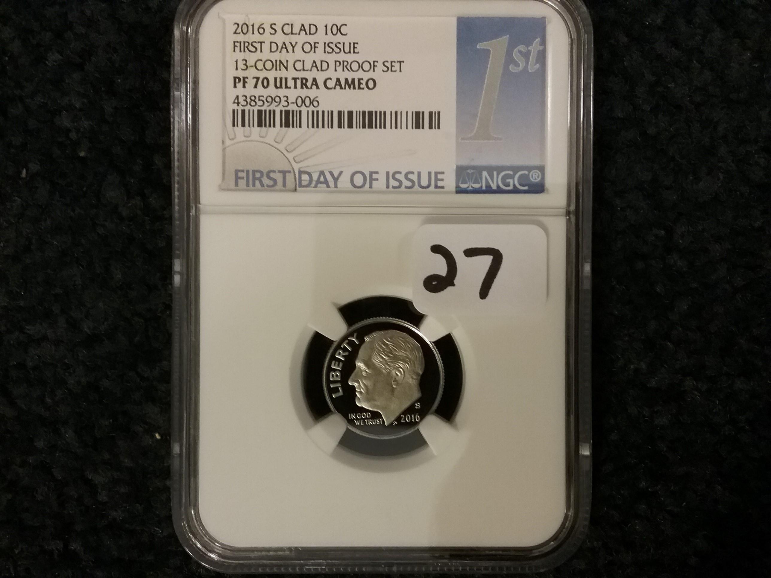 NGC 2016-S Roosevelt Dime PF 70 UC