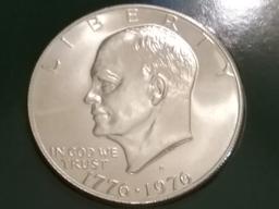 One-Dollar Coins Eisenhower Silver Dollar and clad dollar