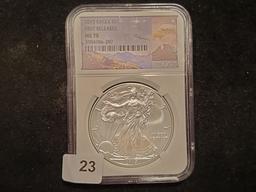 NGC 2015 American Silver Eagle in MS-70