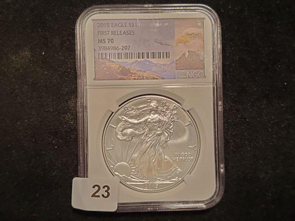 NGC 2015 American Silver Eagle in MS-70
