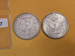 1896 and 1879 Morgan Dollars