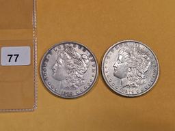 1896 and 1879 Morgan Dollars