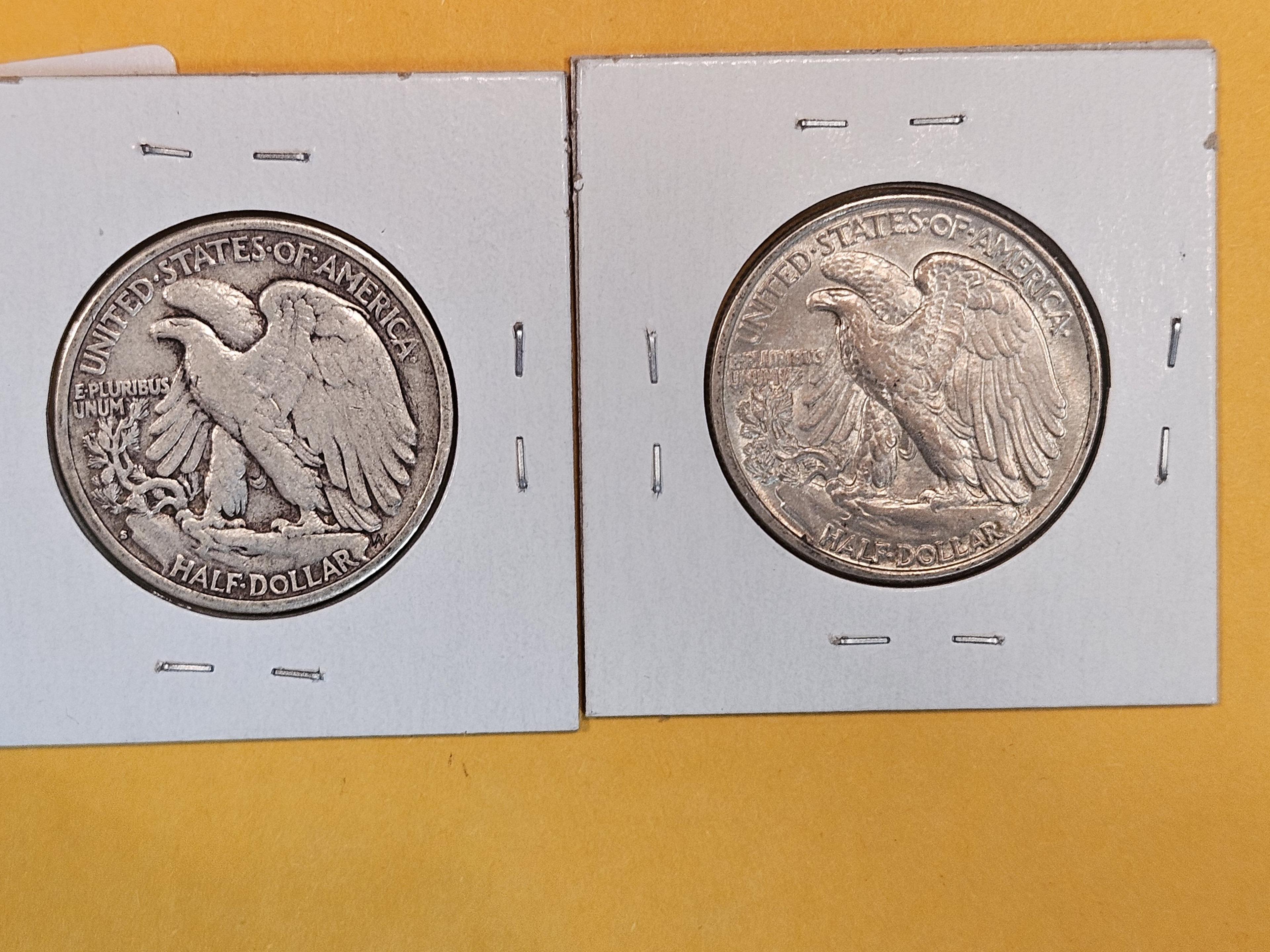 1934-S and 1942 Walking Liberty Half Dollars