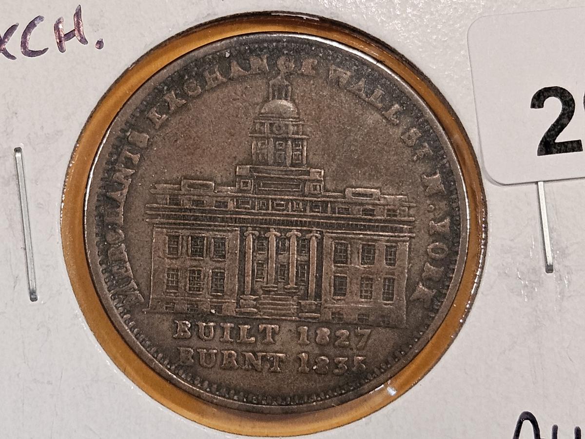 1837 Hard Times Token in About Uncirculated plus