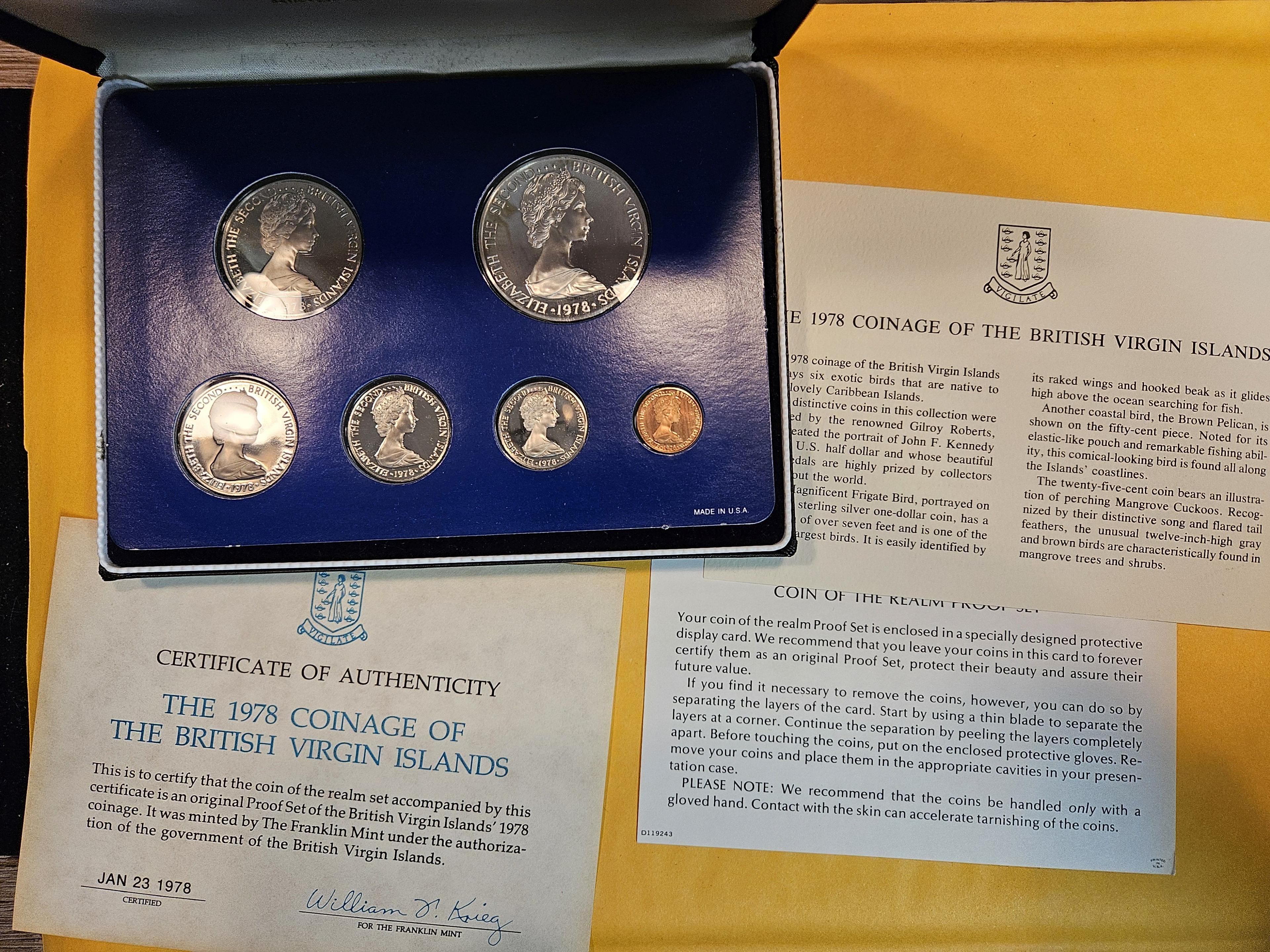 Very Pretty 1978 Coinage of the British Virgin Islands SILVER 6-coin set