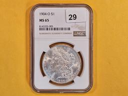 GEM! NGC 1904-O Morgan Dollar in Mint State 65