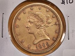 GOLD! Nice 1899 Gold Ten Dollar Liberty Head Eagle