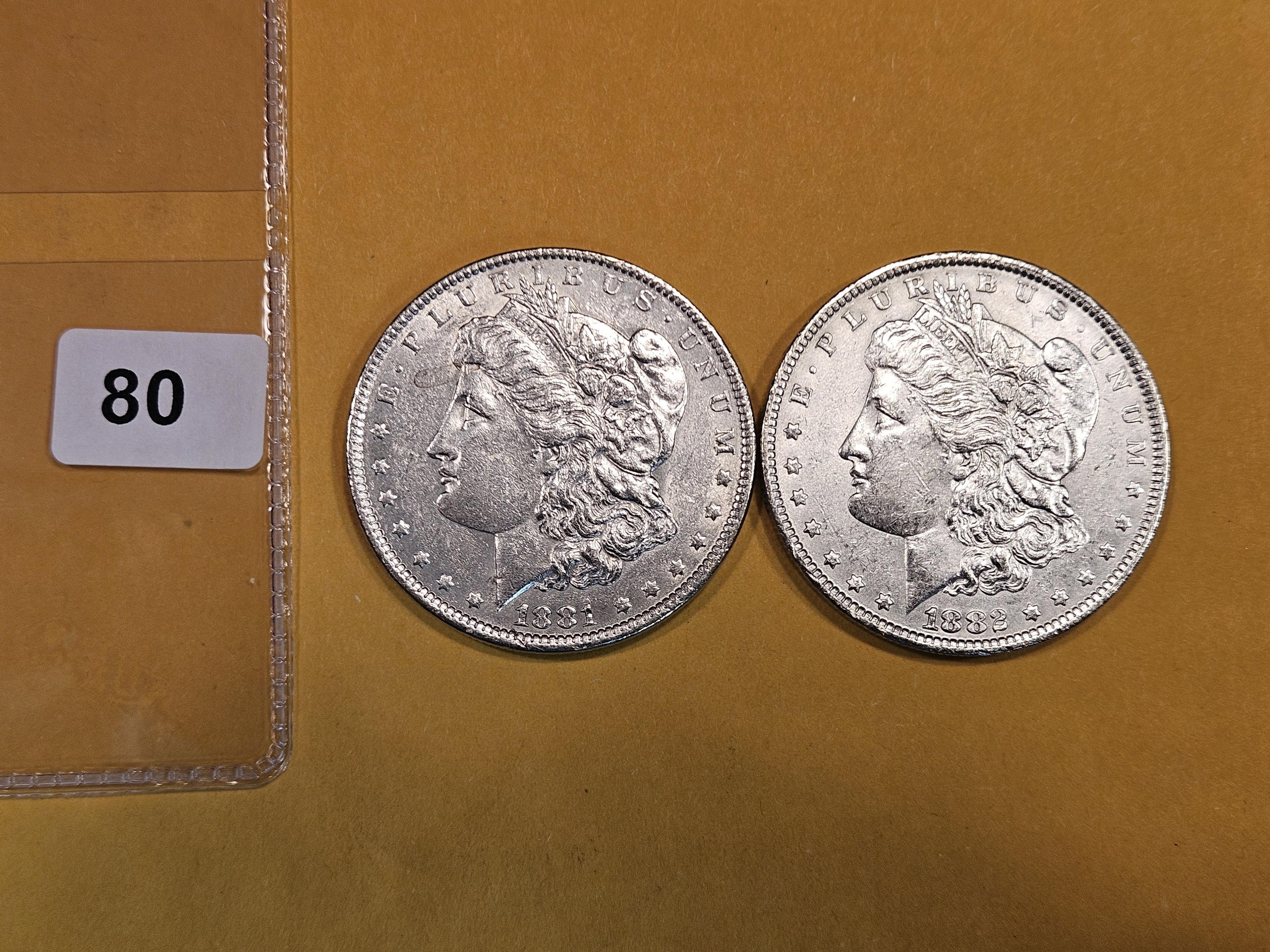 1881-O and 1882-O Morgan Dollars