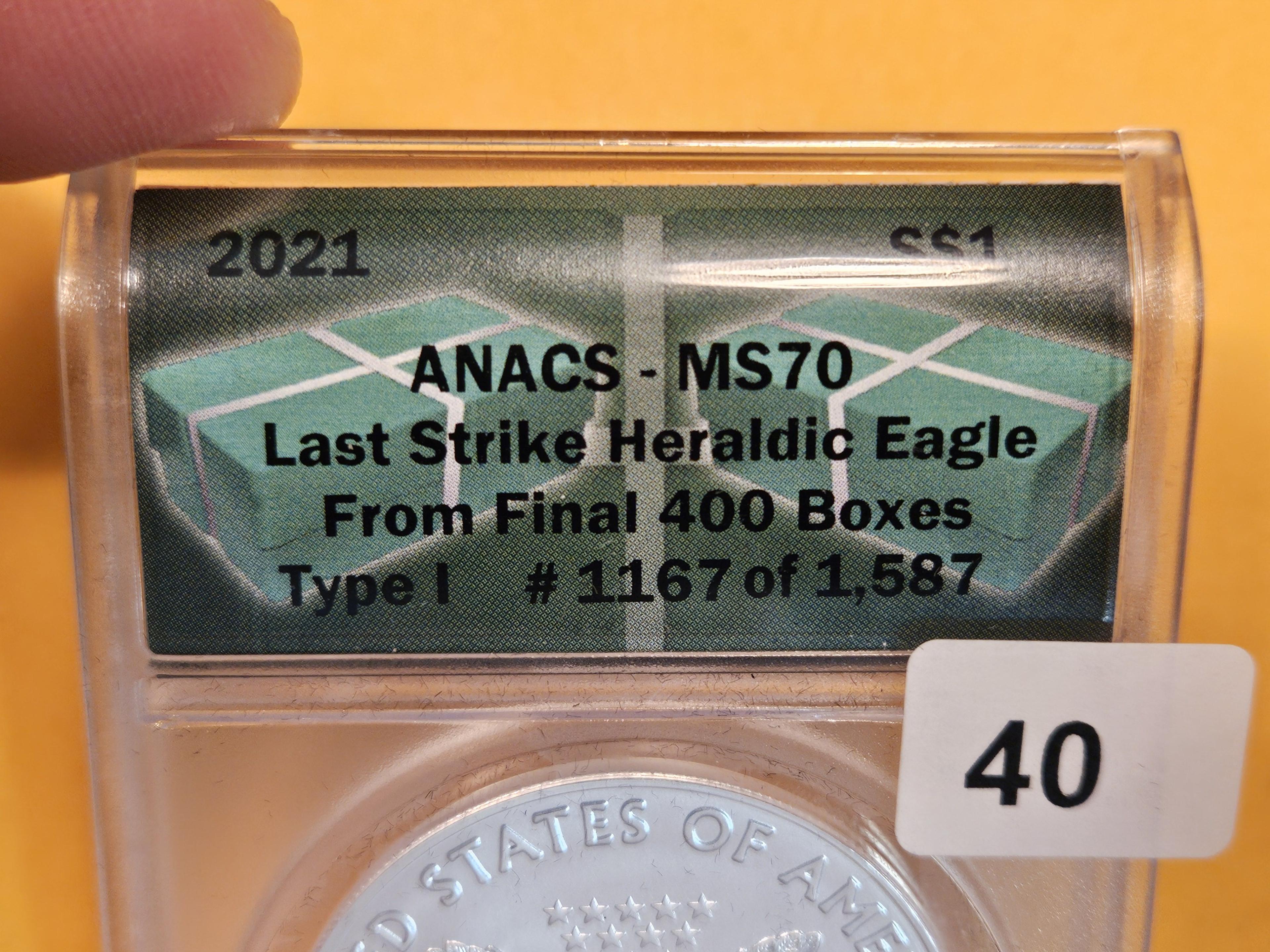 PERFECT! ANACS 2021 American Silver Eagle in Mint State 70