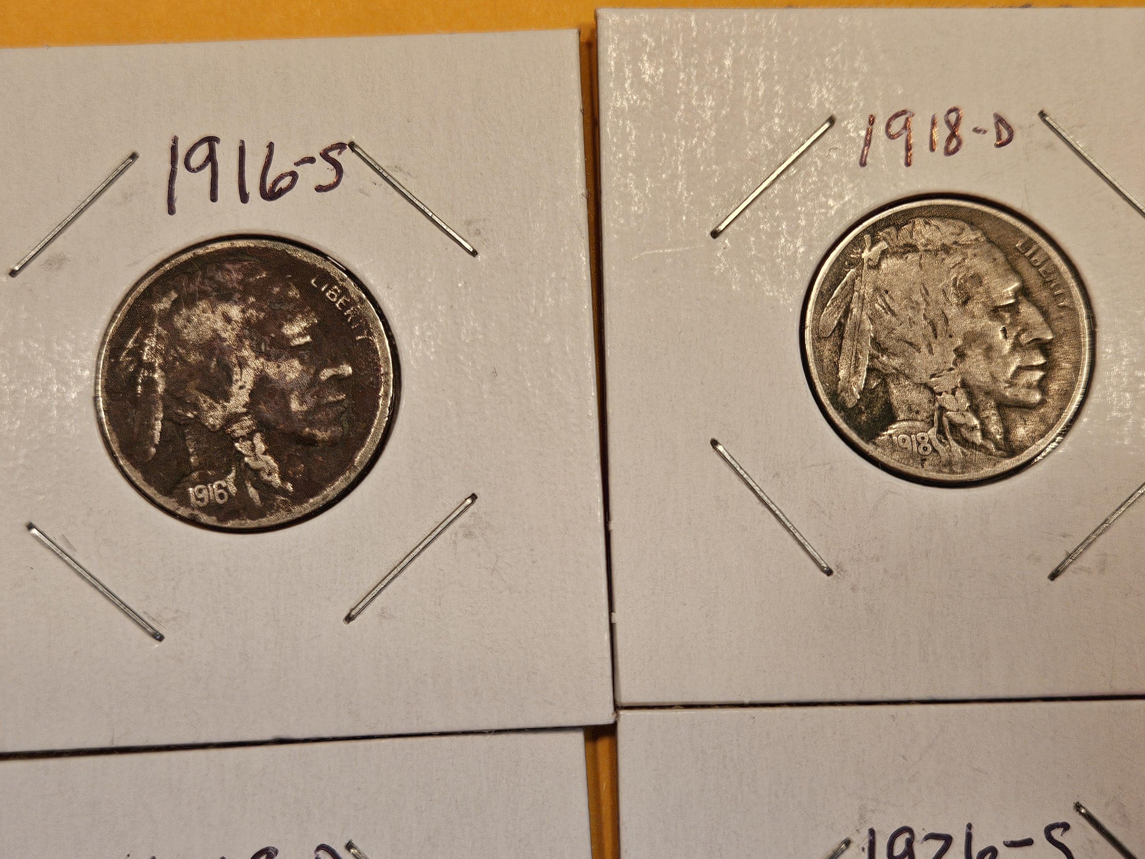 Four better date Buffalo Nickels