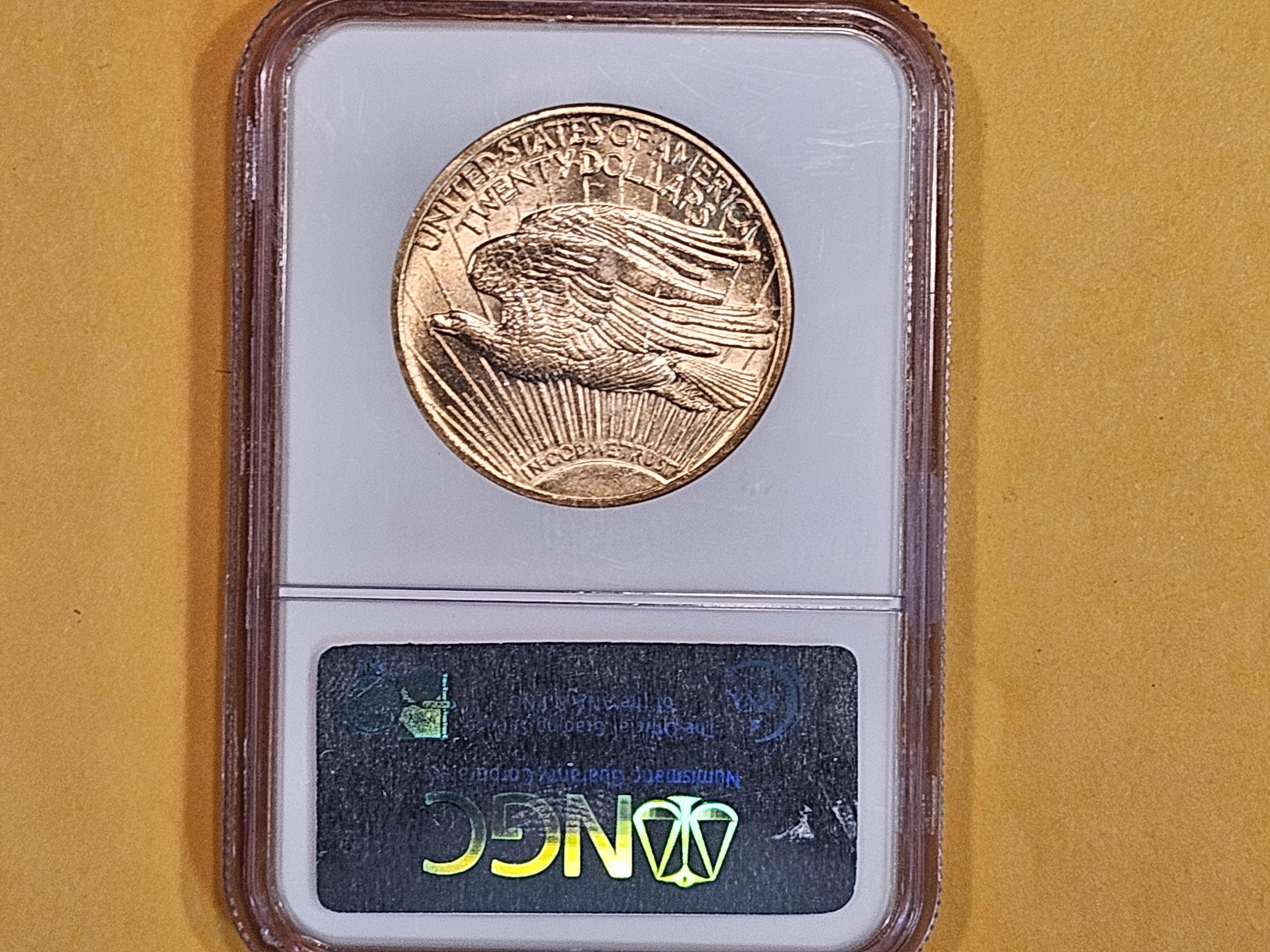 GOLD! NGC 1922 Saint Gaudens Gold Twenty Dollar in Mint State 63