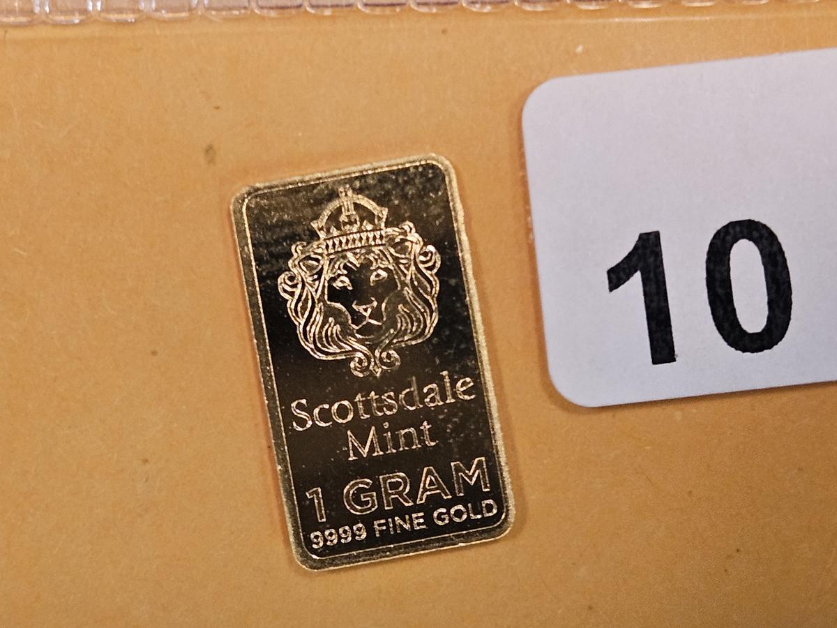 GOLD! Scottsdale mint  one gram .9999 fine gold bar