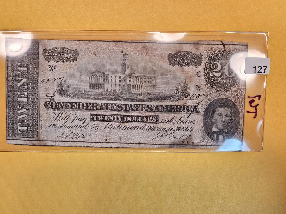 1864 Confederate twenty dollar note