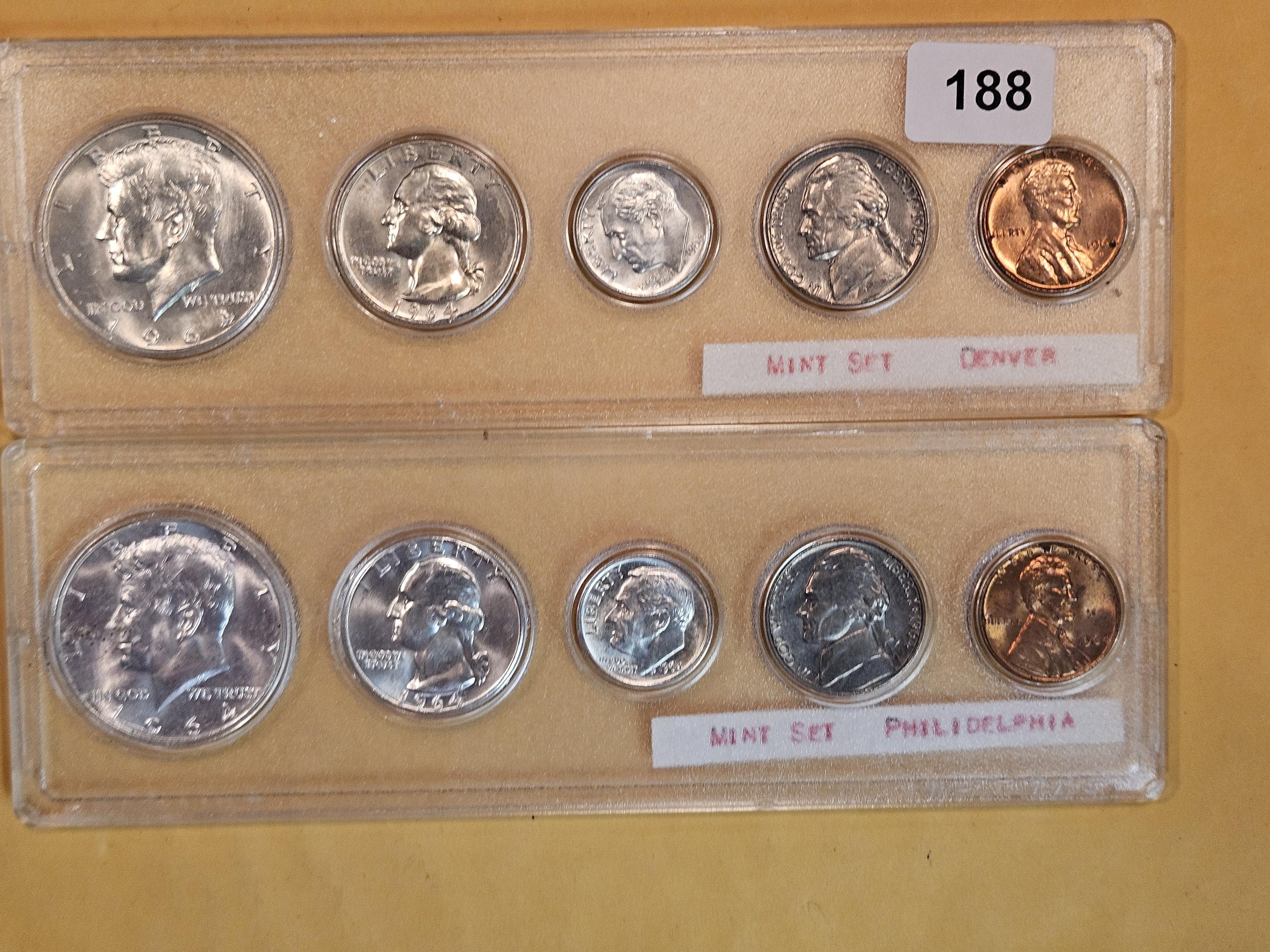 Brilliant Uncirculated 1964 P and D Silver Year Set