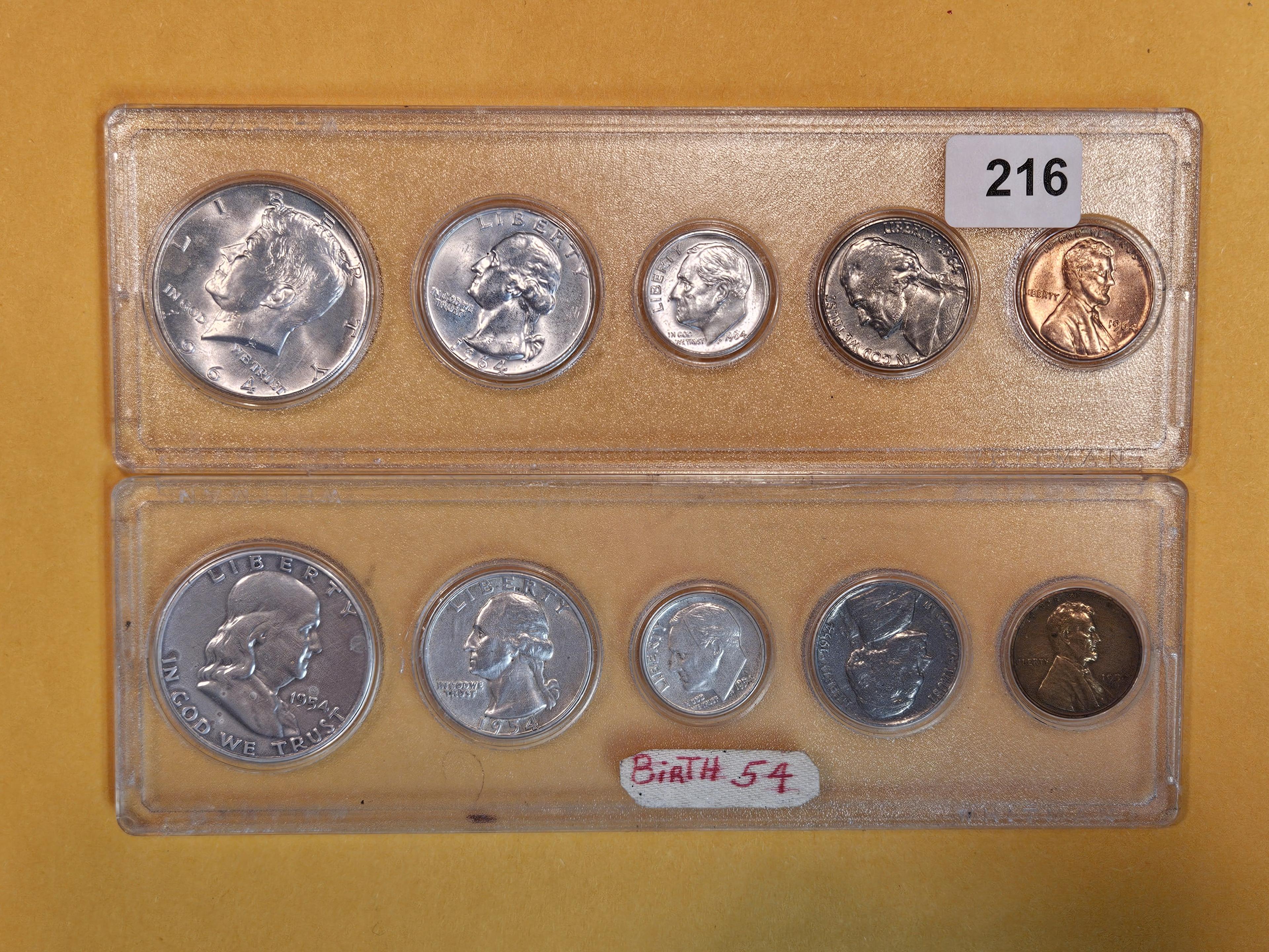 1954 and 1964 Year Coin Sets