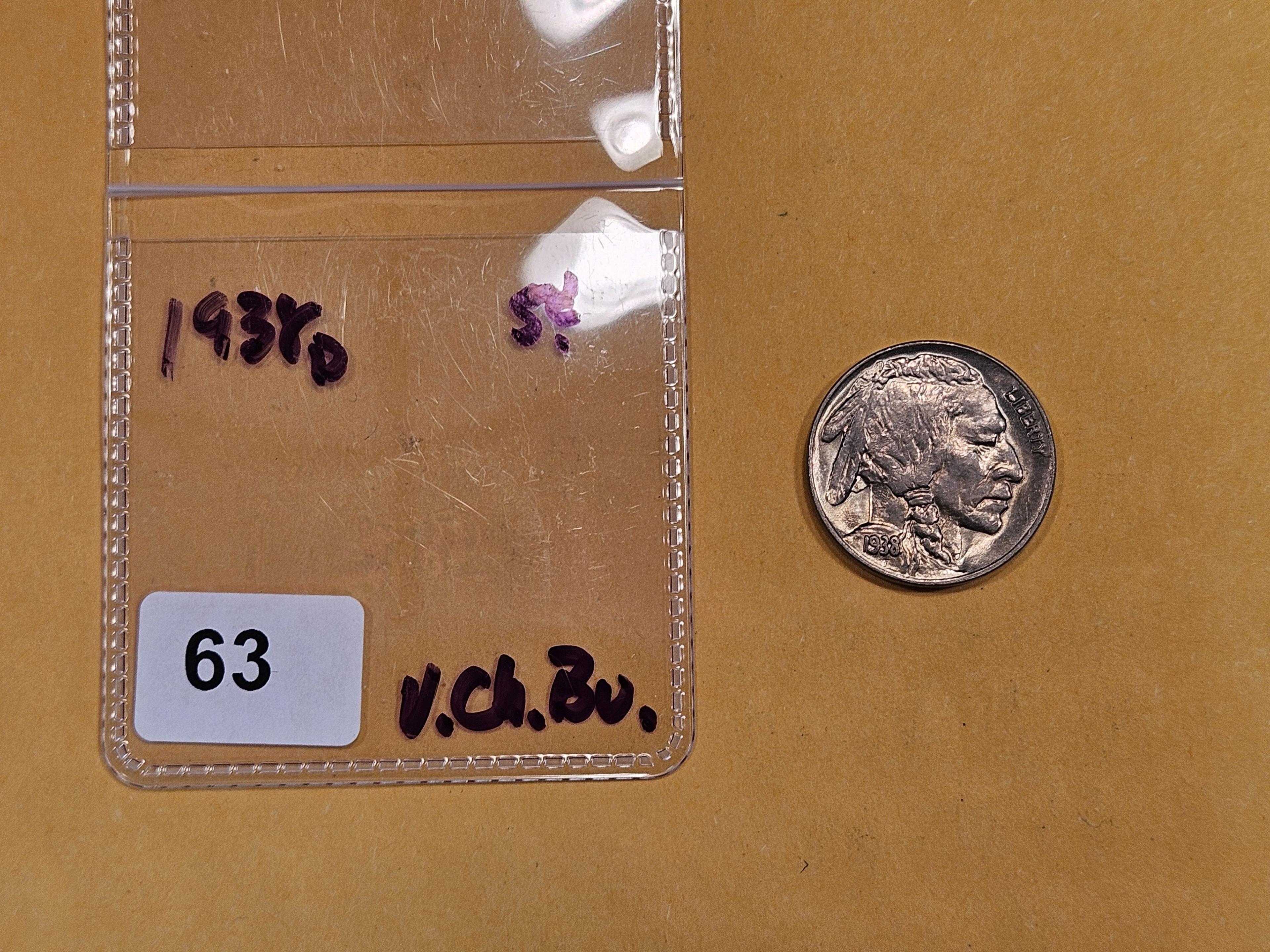 1938-D/D Buffalo Nickel in Very Choice Brilliant Uncirculated