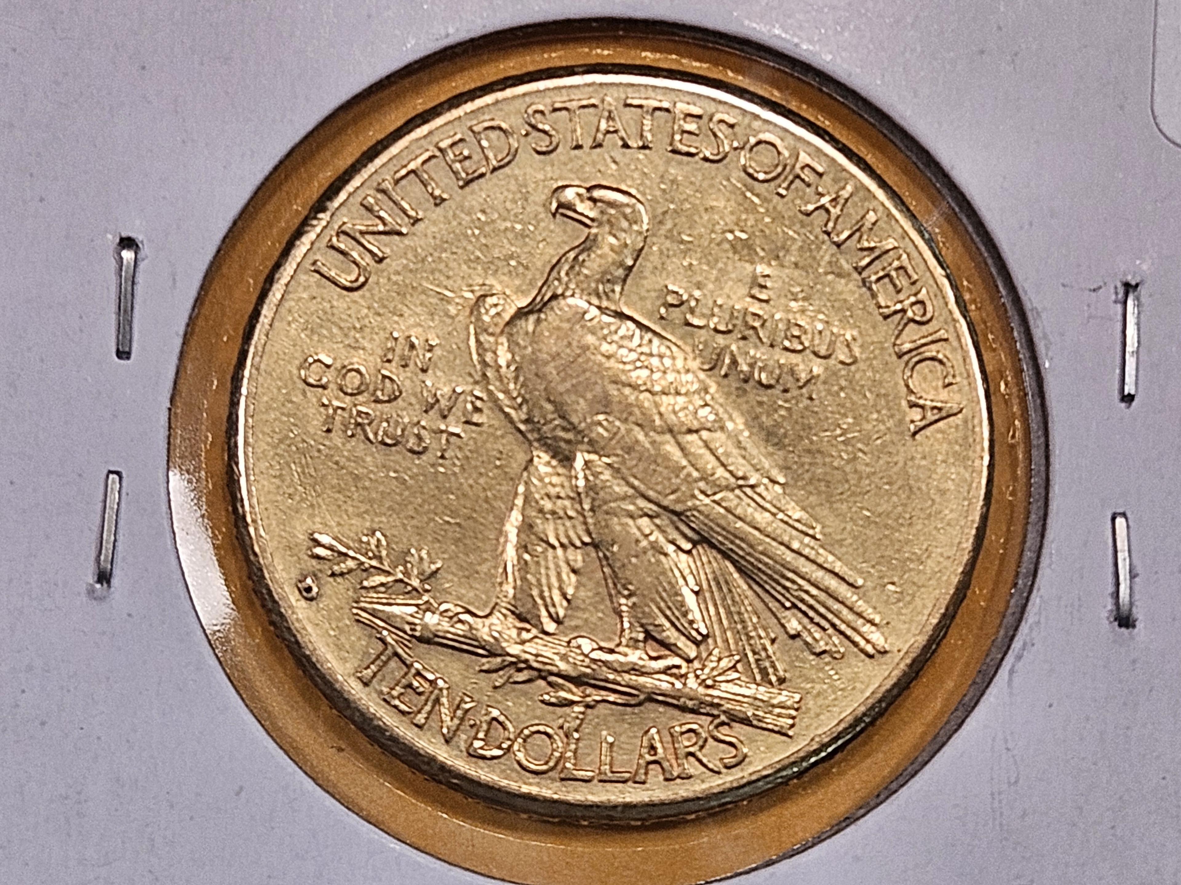 GOLD! Brilliant About Uncirculated plus 1910-D Gold Indian Ten Dollars