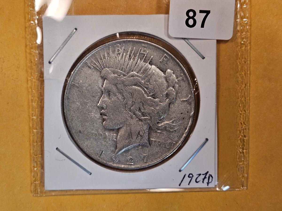 1927-D Peace silver dollar