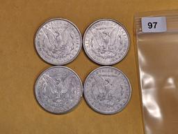 Four Morgan Silver Dollars