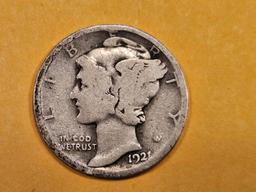 KEY DATE 1921 Mercury Dime