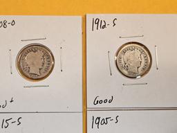 Five better date Barber Dimes