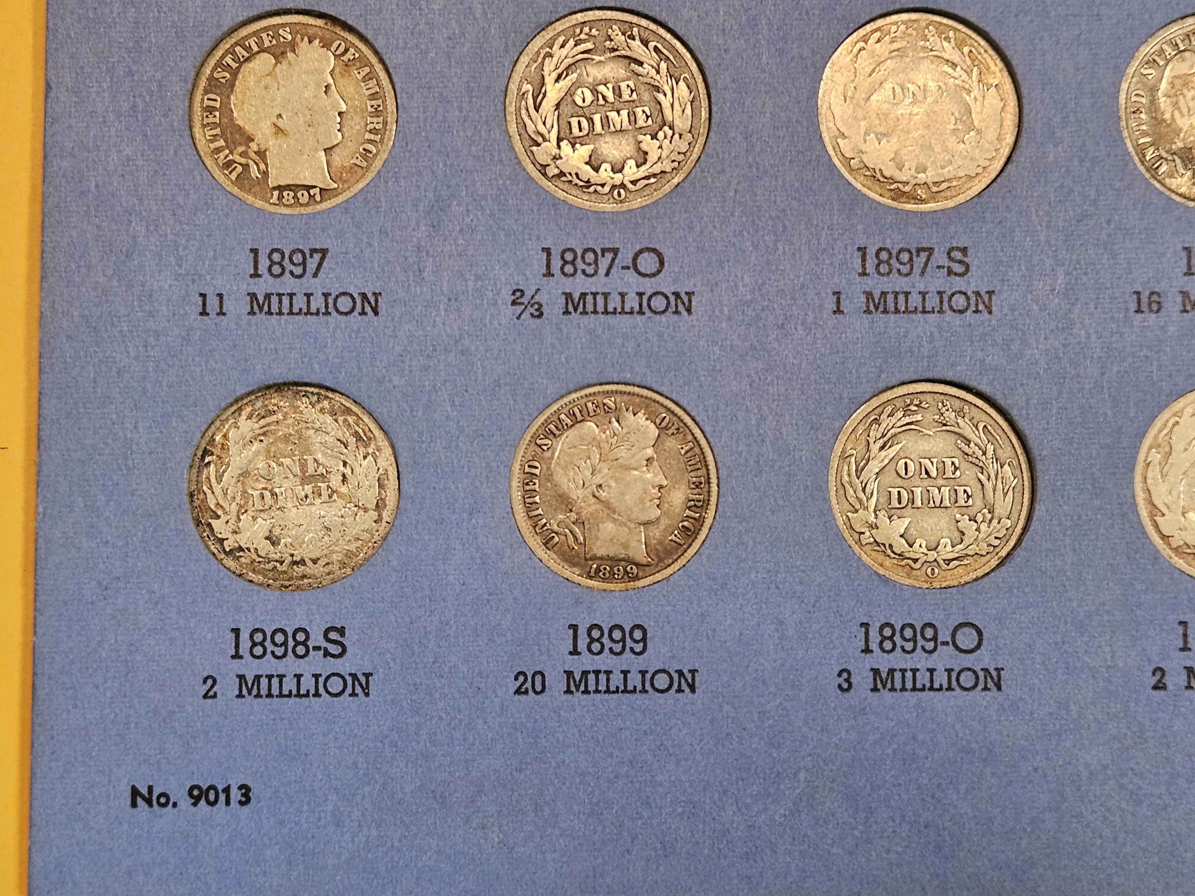 COMPLETE SET OF BARBER DIMES!!!