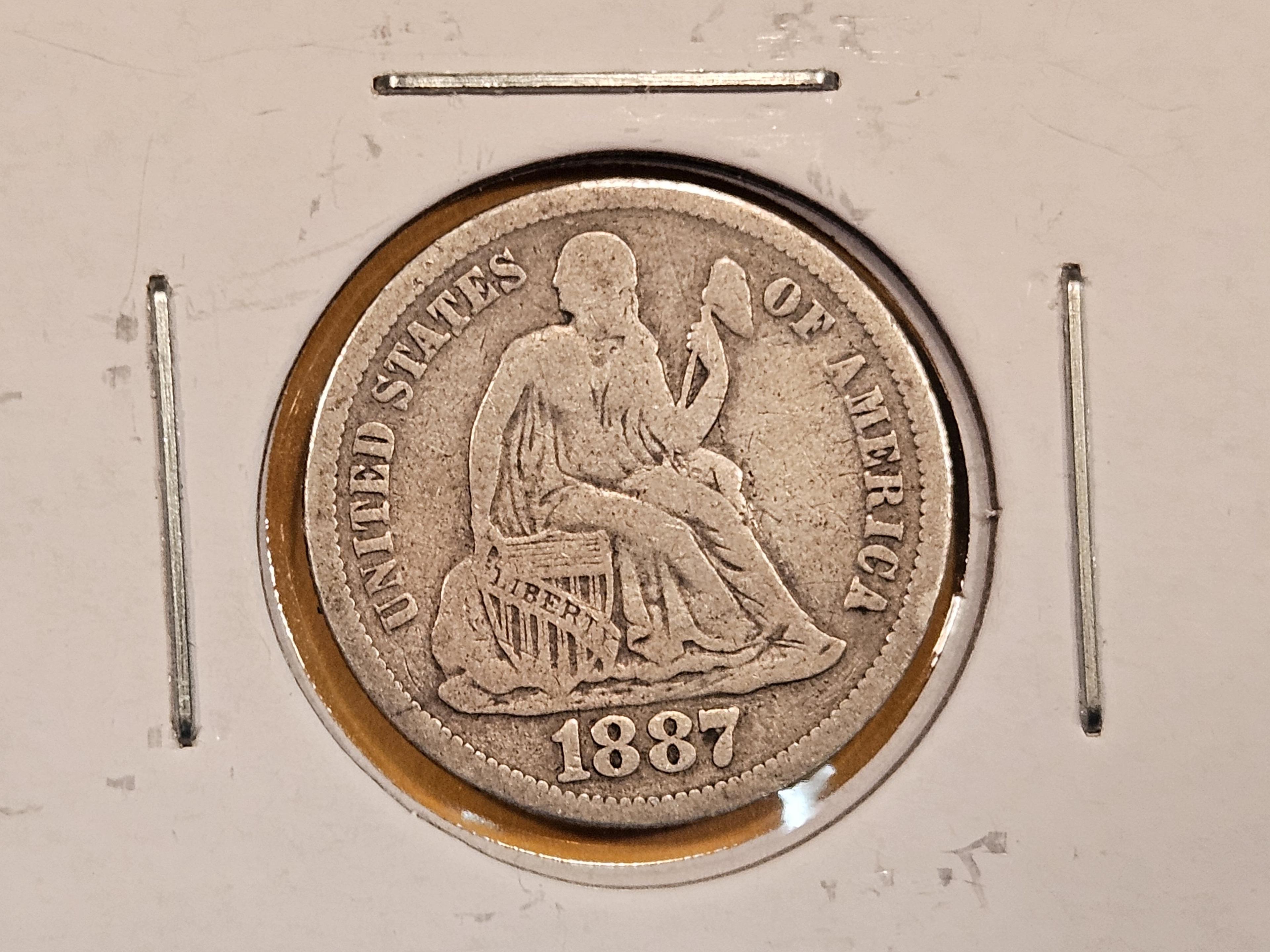 Five Seated Liberty Dimes