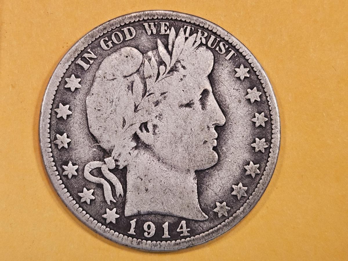 * KEY DATE 1914 Barber Half Dollar