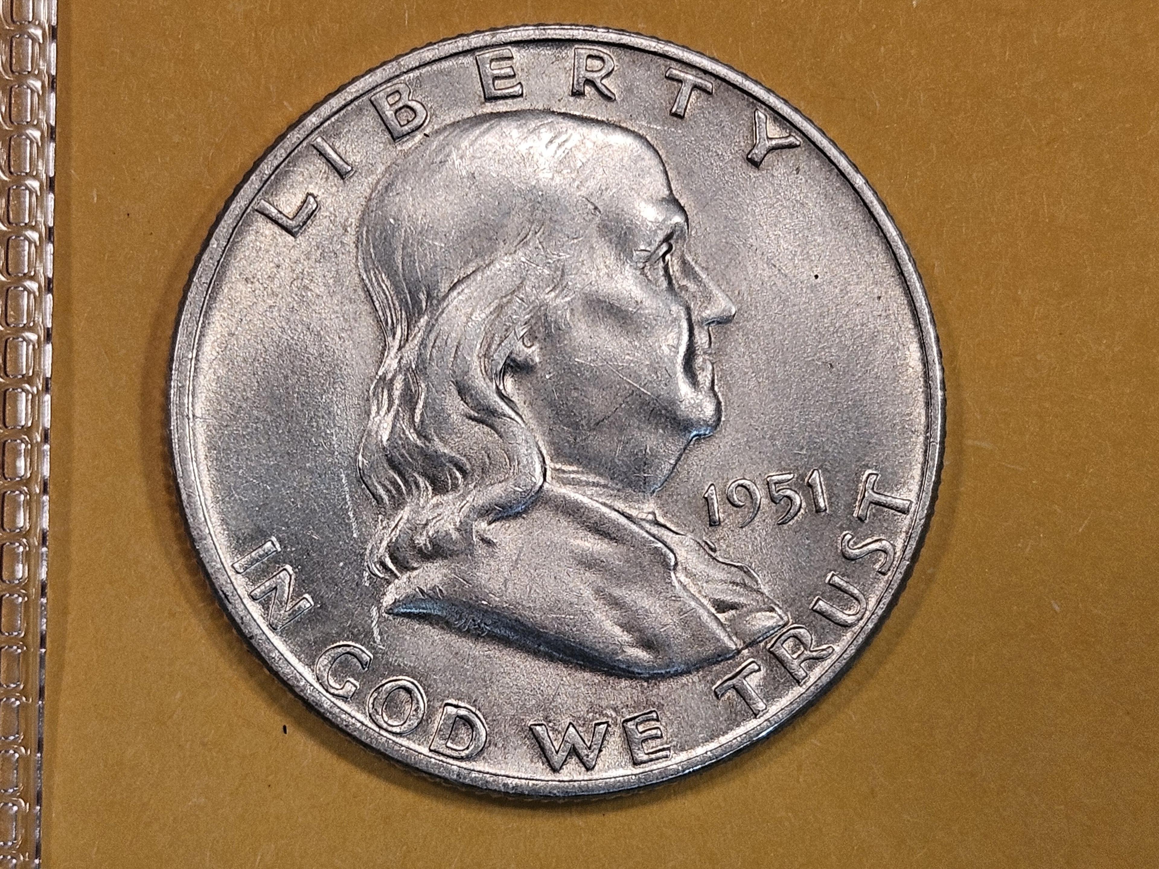 Choice Brilliant Uncirculated 1951-D Franklin Half Dollar FBL