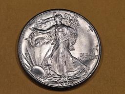 Very Choice Brilliant Uncirculated 1942-D Walking Liberty Half Dollar