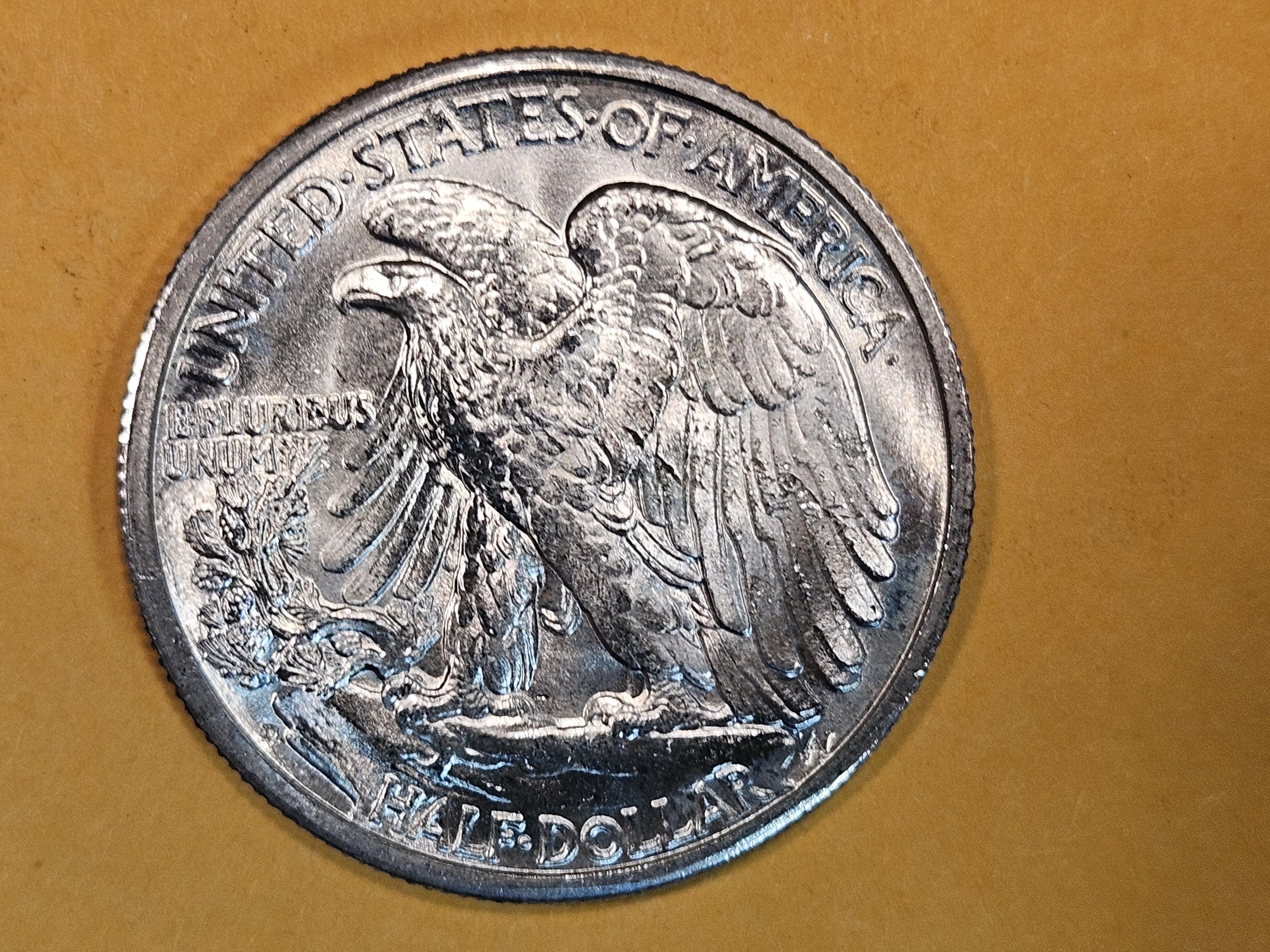 Very Choice Brilliant Uncirculated 1942-D Walking Liberty Half Dollar