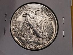 Very Choice Brilliant uncirculated 1945 Walking Liberty Half Dollar