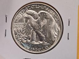 Very Choice Brilliant uncirculated 1945 Walking Liberty Half Dollar