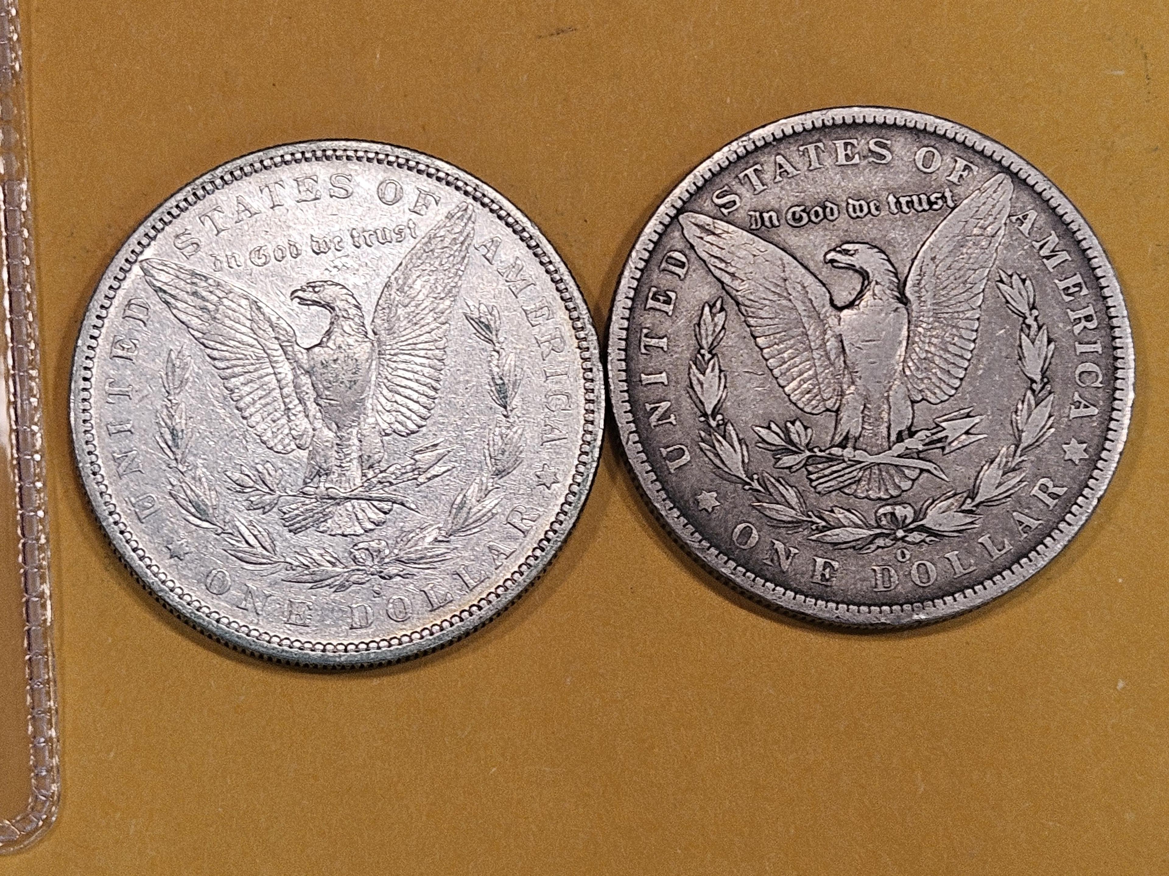 1882-S and 1885-O Morgan Dollars
