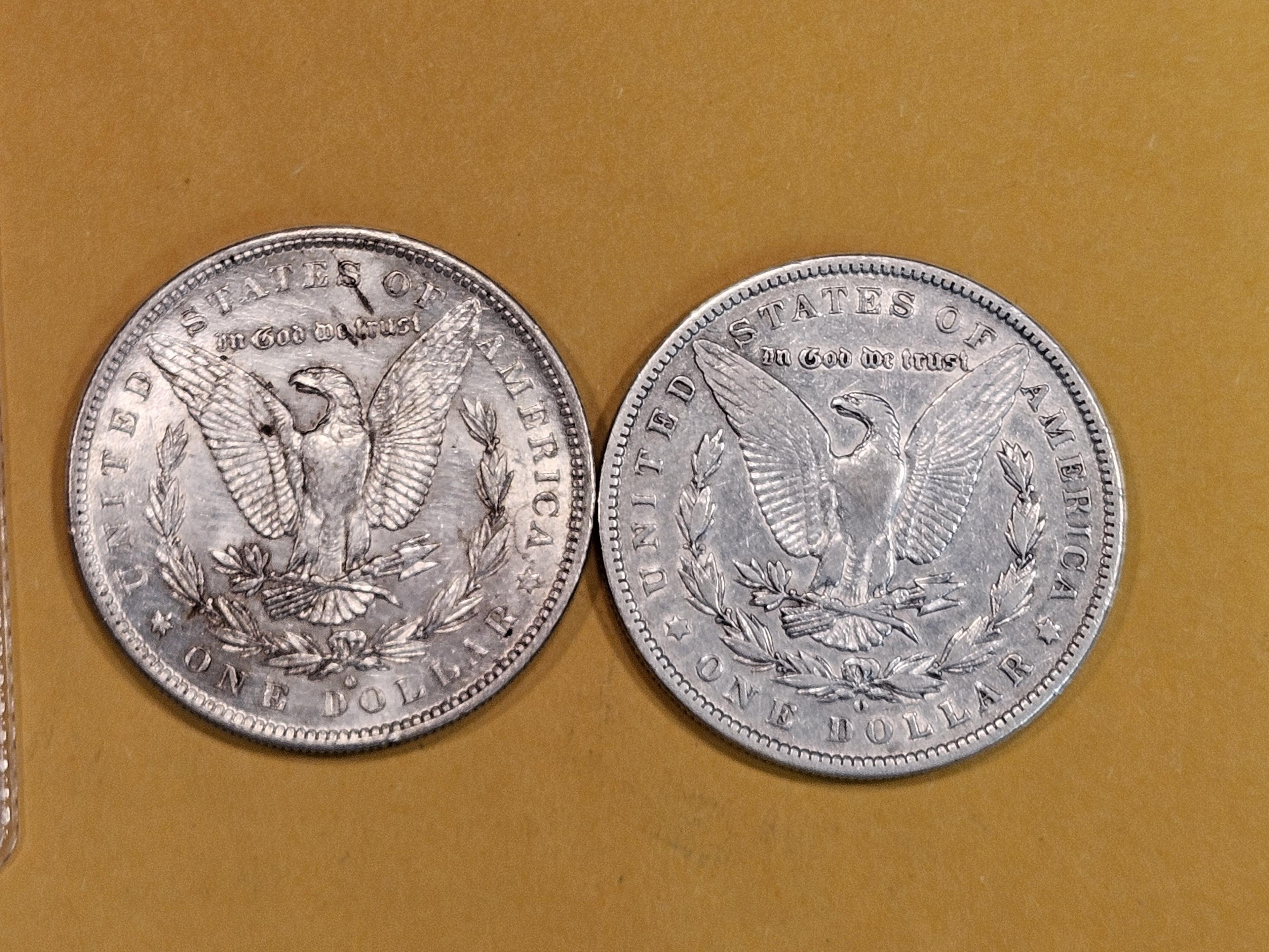 1883-O and 1889-O Morgan Dollars