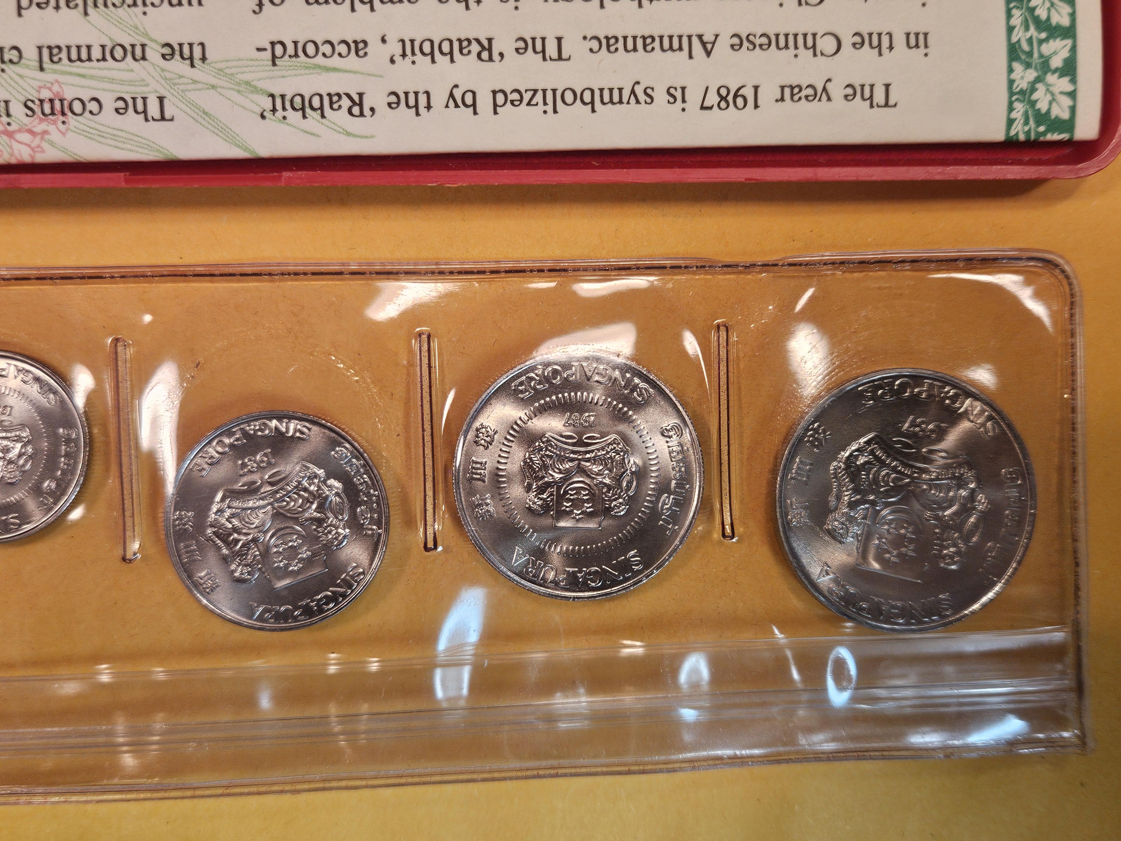 1987 Brilliant Uncirculated Singapore Coin set