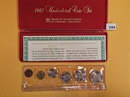 1987 Brilliant Uncirculated Singapore Coin set