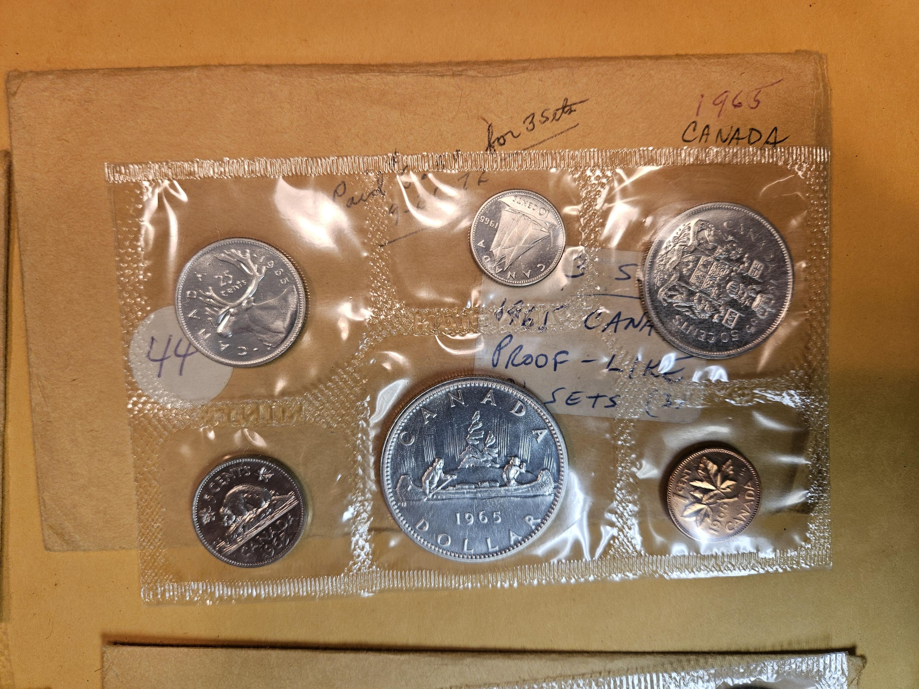 Four Canadian Silver Prooflike Sets