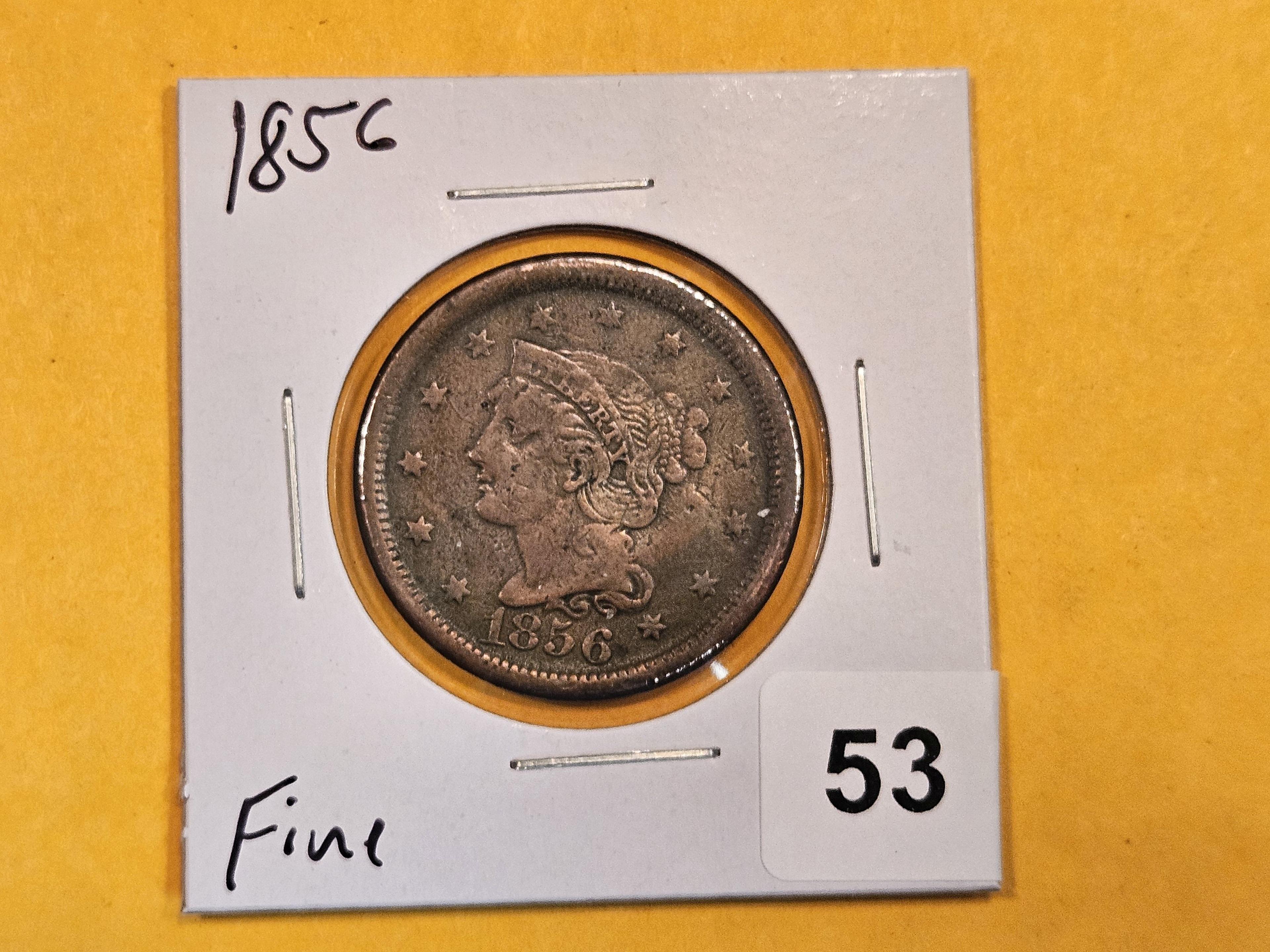 1856 Braided Hair Large Cent