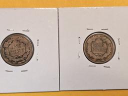 Two 1857 Flying Eagle Cents