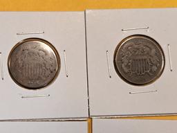 Four 2-Cent pieces