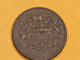 1865 Two Cent piece