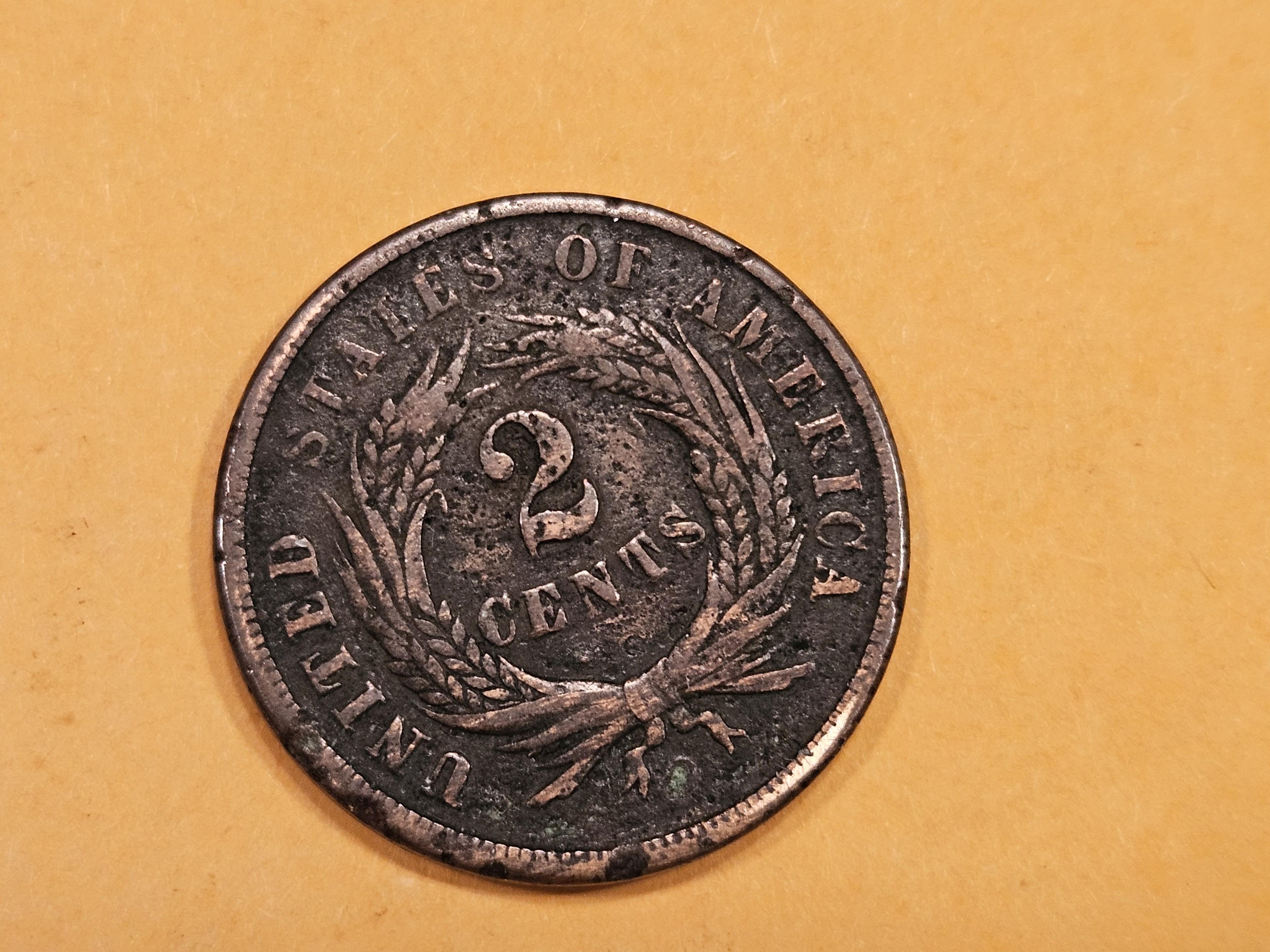 1864 Two Cent piece