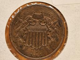 1864 Two Cent piece